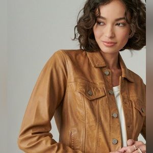 Lucky Brand Leather Trucker Jacket